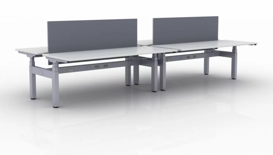 KINEX 4-Pack Double Run Benching, created with height adjustment in 3 stages. Model KN034 is 72x30 inches, and placed on a white background.