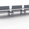 KINEX 6-Pack Double Run Benching, created with height adjustment in 3 stages. Model KN035 is 72x30 inches, and placed on a white background.