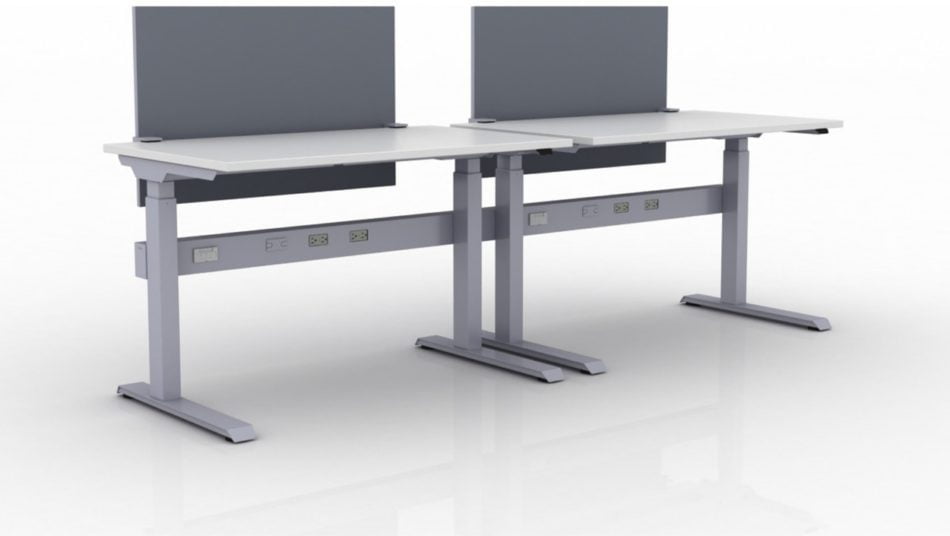 KINEX 2-Pack Single Run Benching, created with height adjustment in 3 stages. Model KN038 is 48x30 inches, and placed on a white background.