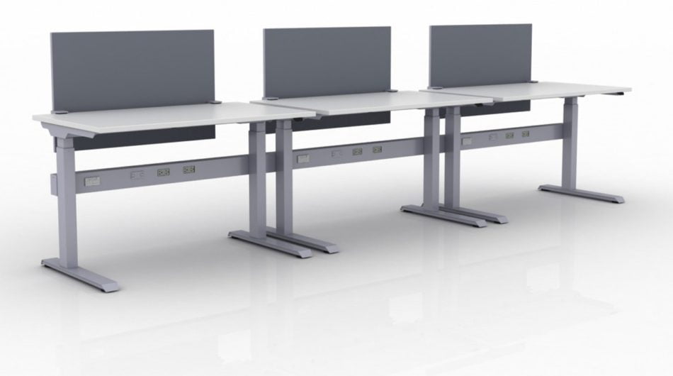 KINEX 3-Pack Single Run Benching, created with height adjustment in 3 stages. Model KN039 is 48x30 inches, and placed on a white background.