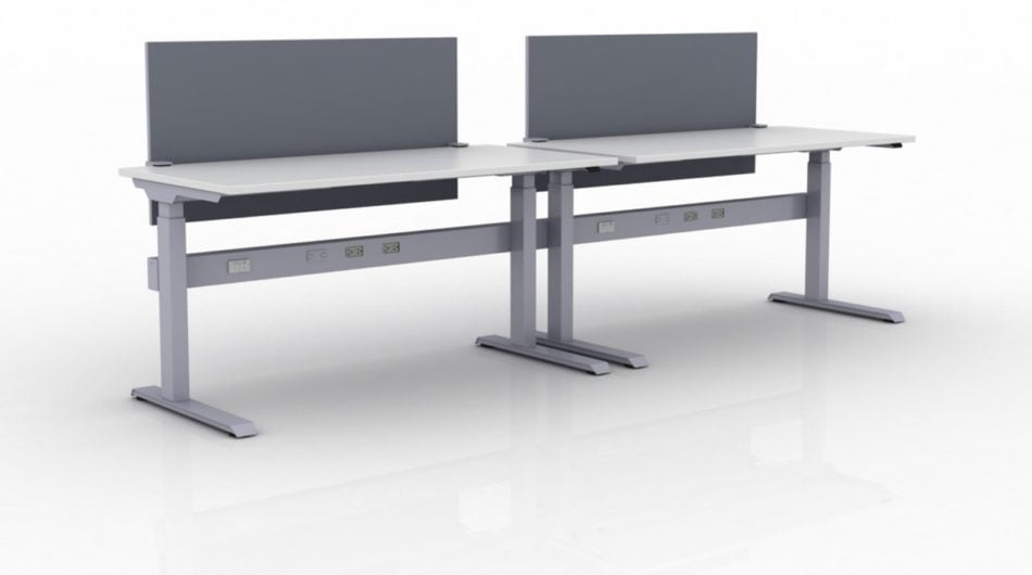 KINEX 2-Pack Single Run Benching, created with height adjustment in 3 stages. Model KN042 is 60x30 inches, and placed on a white background.