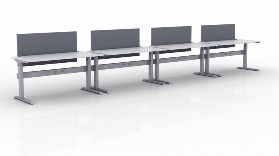 KINEX 4-Pack Single Run Benching, created with height adjustment in 3 stages. Model KN044 is 60x30 inches, and placed on a white background.