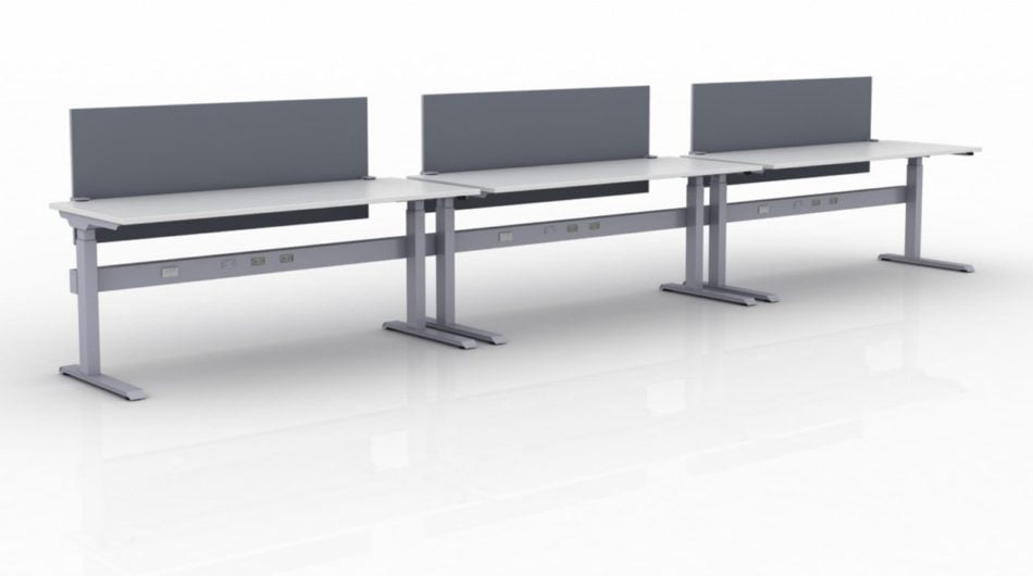 KINEX 3-Pack Single Run Benching, created with height adjustment in 3 stages. Model KN047 is 72x30 inches, and placed on a white background.