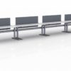 KINEX 4-Pack Single Run Benching, created with height adjustment in 3 stages. Model KN048 is 72x30 inches, and placed on a white background.