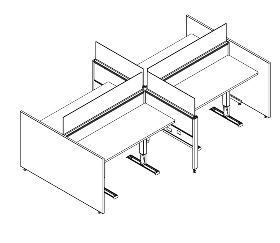 Technical drawing of EPB504, configured in a double run for four people.