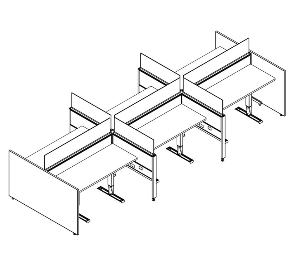 Technical drawing of EPB504, configured in a double run for six people.