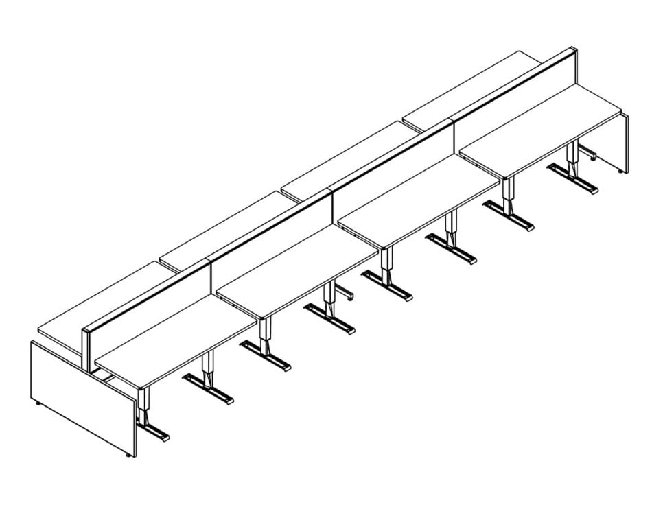 Technical drawing of EPB , configured in a double run for ___ people.