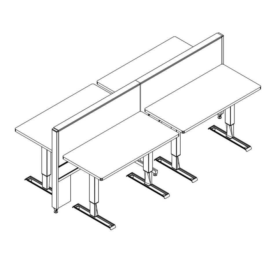Technical drawing of EPB , configured in a double run for ___ people.
