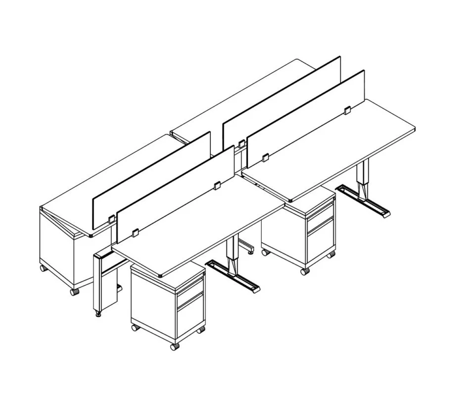 Technical drawing of EPB , configured in a double run for ___ people.