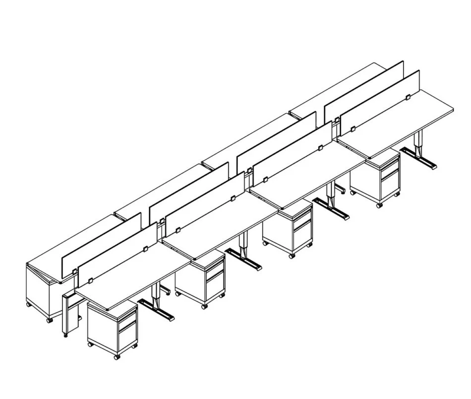 Technical drawing of EPB , configured in a double run for ___ people.