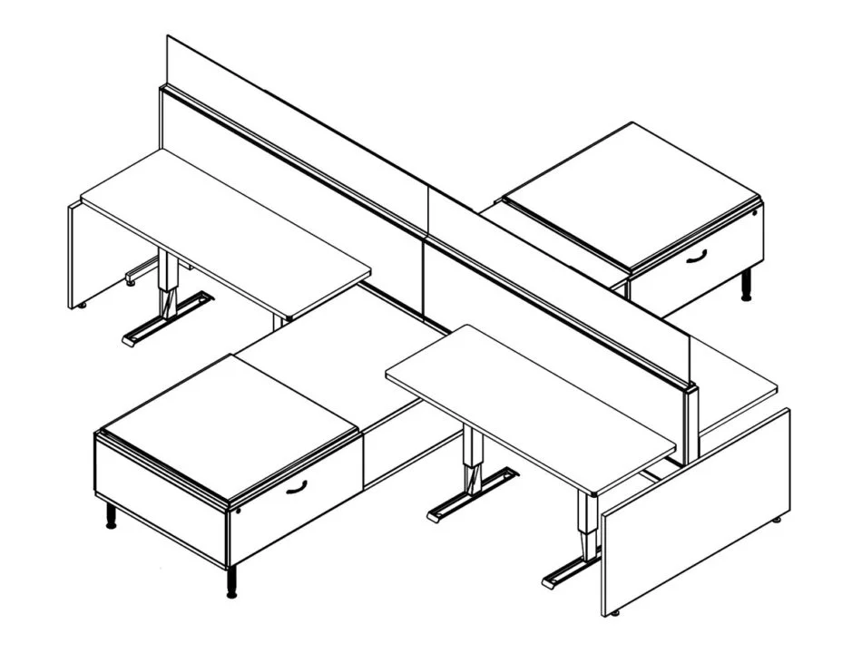 Technical drawing of EPB , configured in a double run for ___ people.