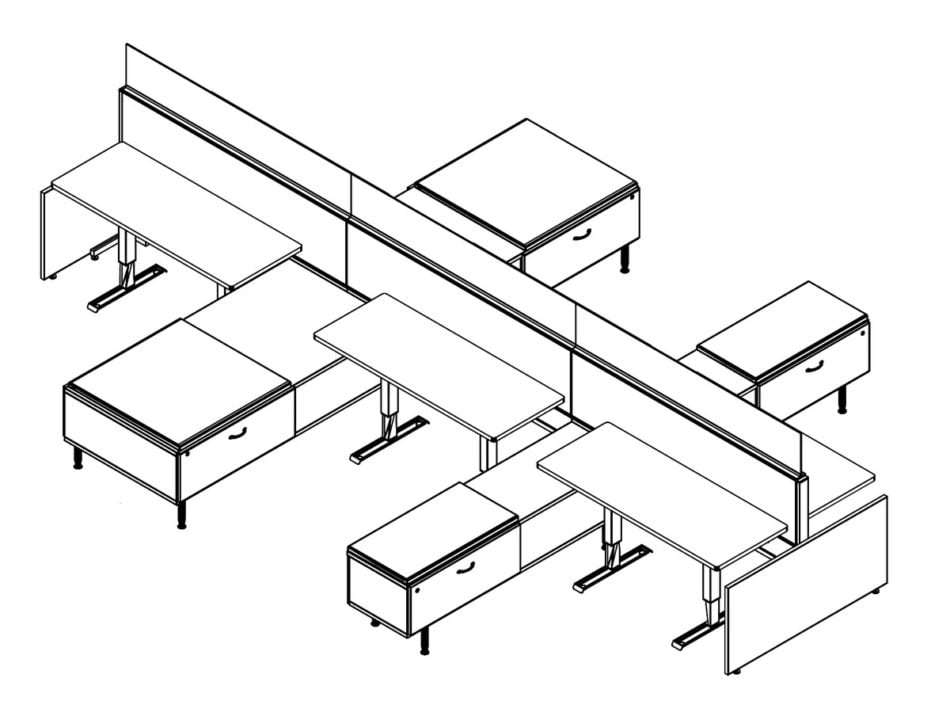 Technical drawing of EPB , configured in a double run for ___ people.
