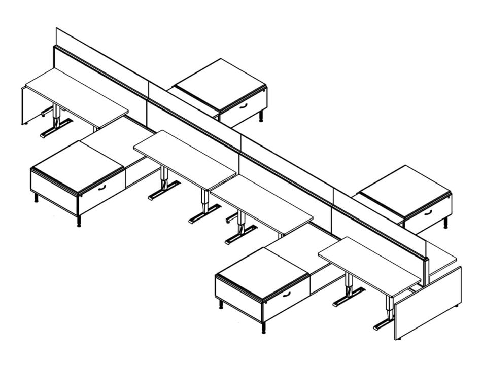 Technical drawing of EPB , configured in a double run for ___ people.