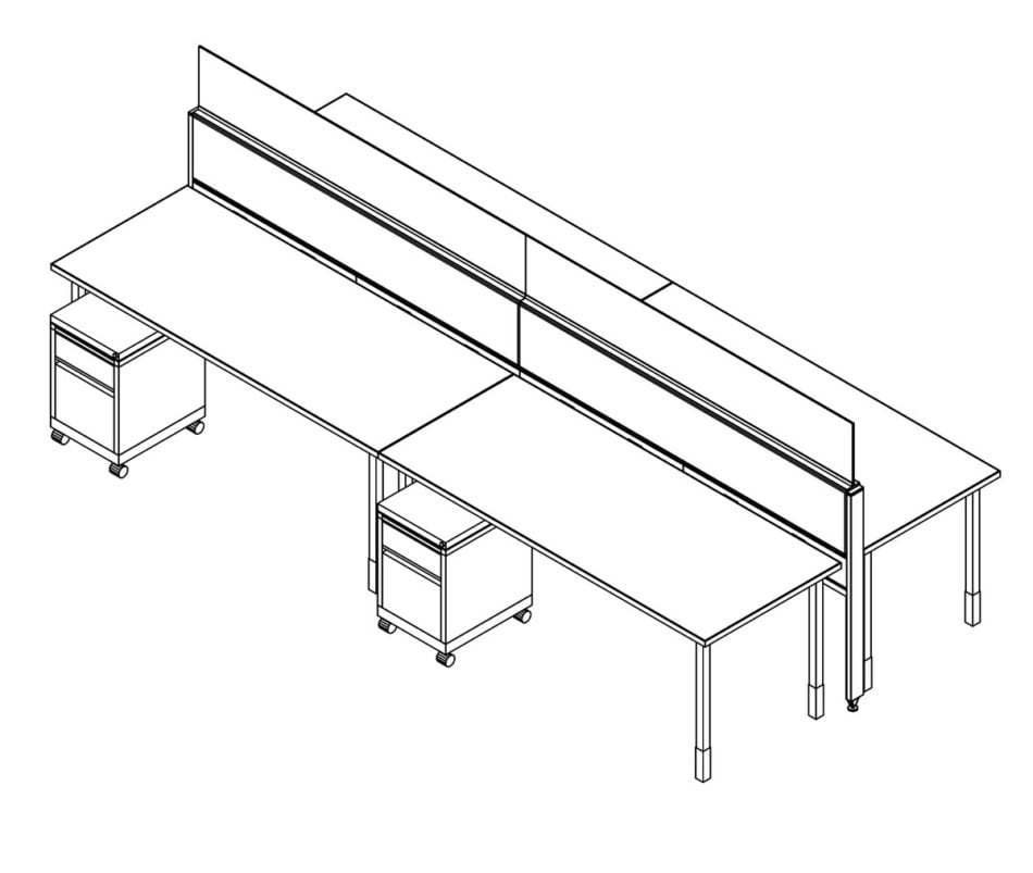 Technical drawing of EPB , configured in a double run for ___ people.