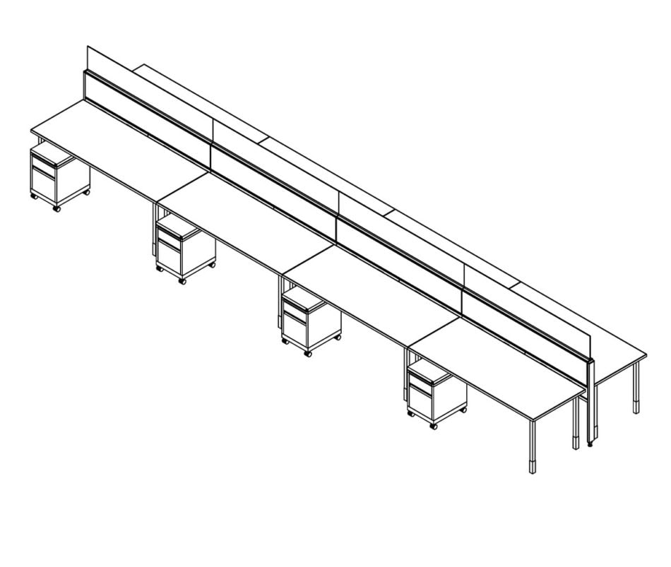 Technical drawing of EPB , configured in a double run for ___ people.