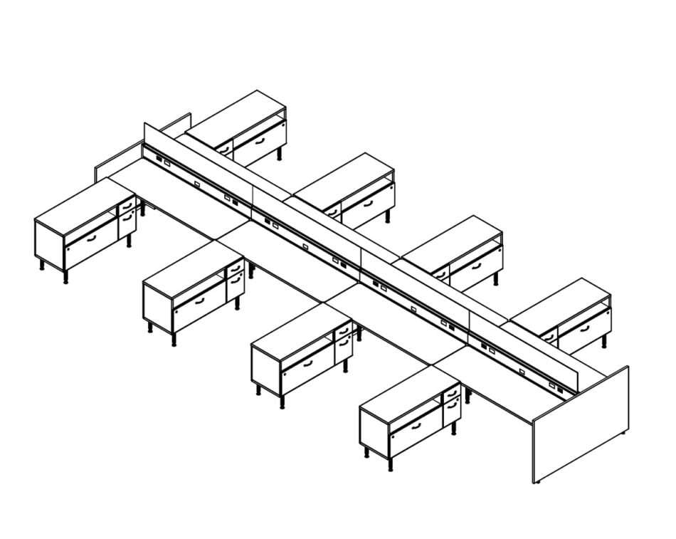 Technical drawing of EPB , configured in a double run for ___ people.