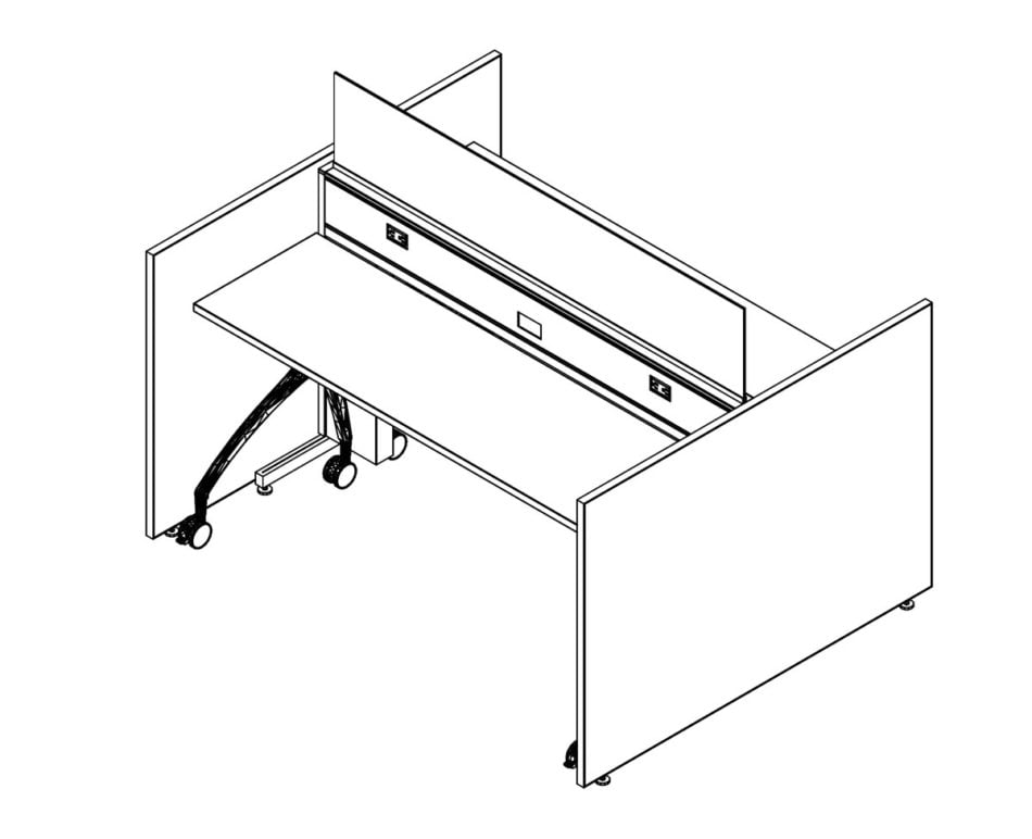 Technical drawing of EPB , configured in a double run for ___ people.