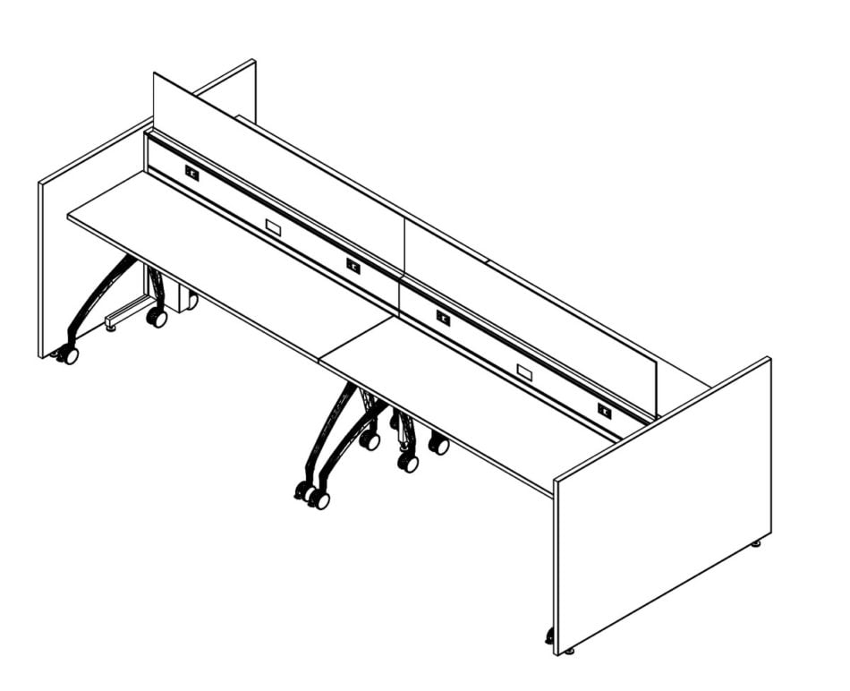 Technical drawing of EPB , configured in a double run for ___ people.
