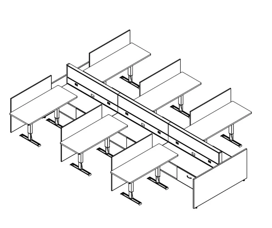 Technical drawing of EPB , configured in a double run for ___ people.