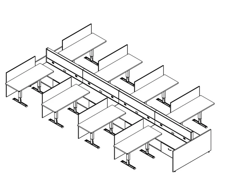 Technical drawing of EPB , configured in a double run for ___ people.
