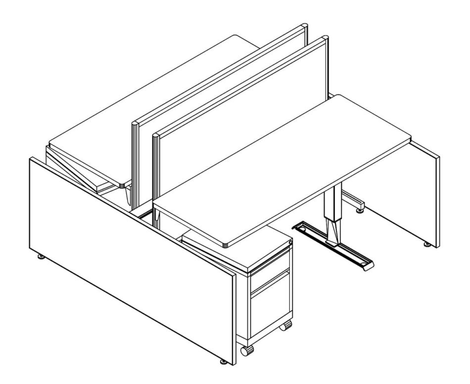 Technical drawing of EPB , configured in a double run for ___ people.