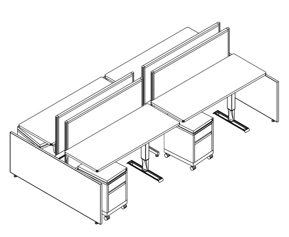 Technical drawing of EPB , configured in a double run for ___ people.