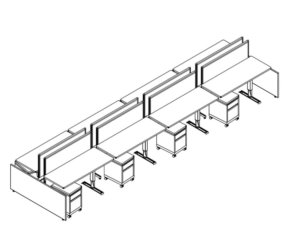 Technical drawing of EPB , configured in a double run for ___ people.