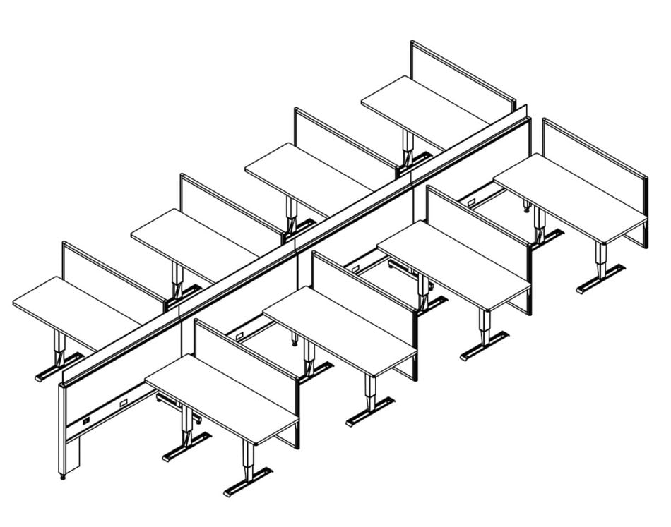 Technical drawing of EPB , configured in a double run for ___ people.