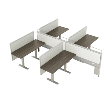 Evolve Power Beam Workstations with Adjustable Privacy Screens, White Board Side Panel for Brainstorming - EPB535
