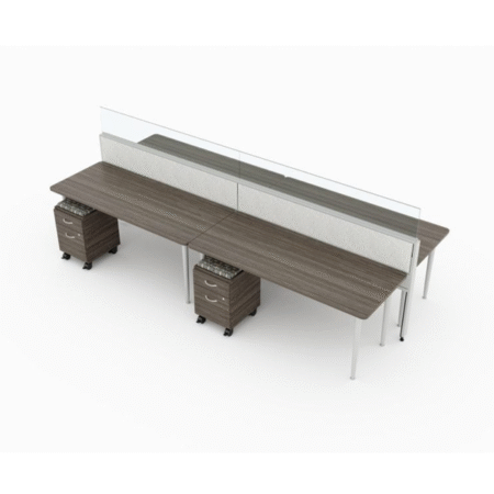 Evolve Power Beam Workstations with Glass Top Privacy Panels - EPB520
