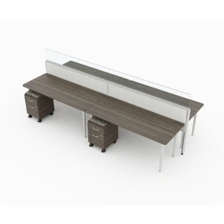 Evolve Power Beam Workstations with Glass Top Privacy Panels - EPB520
