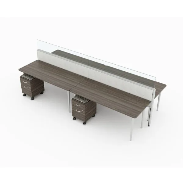 Evolve Power Beam Workstations with Glass Top Privacy Panels - EPB520