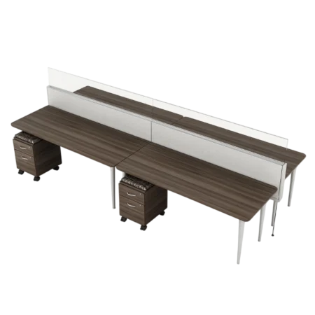 Evolve Power Beam Workstations with Glass Top Privacy Panels - EPB520