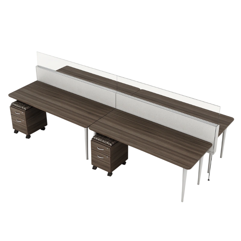 Evolve Power Beam Workstations with Glass Top Privacy Panels - EPB520