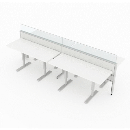 Evolve Power Beam Workstations with Glass Top Wall Panels - EPB507