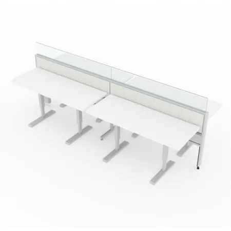 Evolve Power Beam Workstations with Glass Top Wall Panels - EPB507
