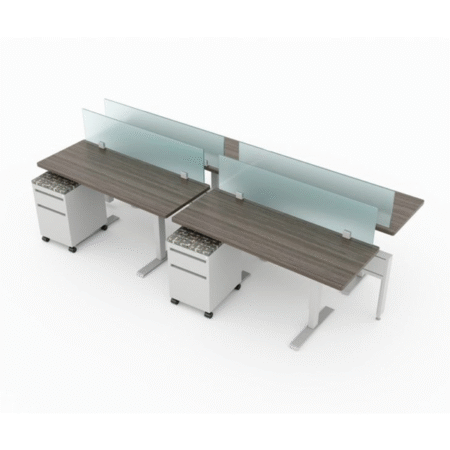 Evolve Power Beam Workstations with Full Glass Front Paneling, Mobile Storage Drawers - EPB510