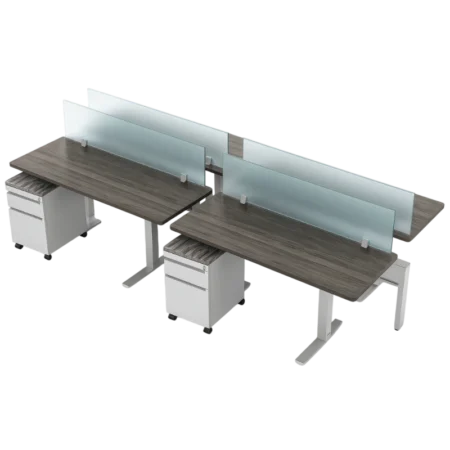 Evolve Power Beam Workstations with Metal and Glass Dividers - EPB519