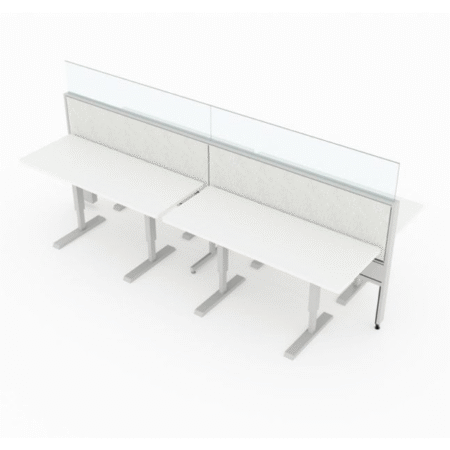 Evolve Power Beam Workstations with Metal and Glass Privacy Panels - EPB509