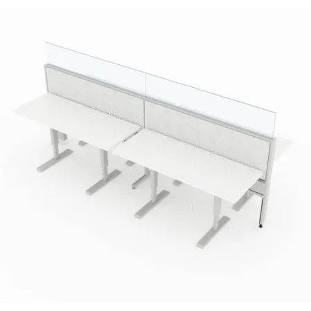 Evolve Power Beam Workstations with Metal and Glass Privacy Panels - EPB509