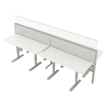 Evolve Power Beam Workstations with Glass Top Wall Panels - EPB507
