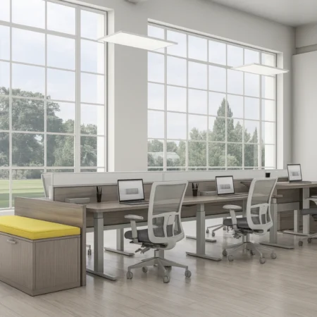 Evolve Power Beam Workstations with Wall Panels - EPB505
