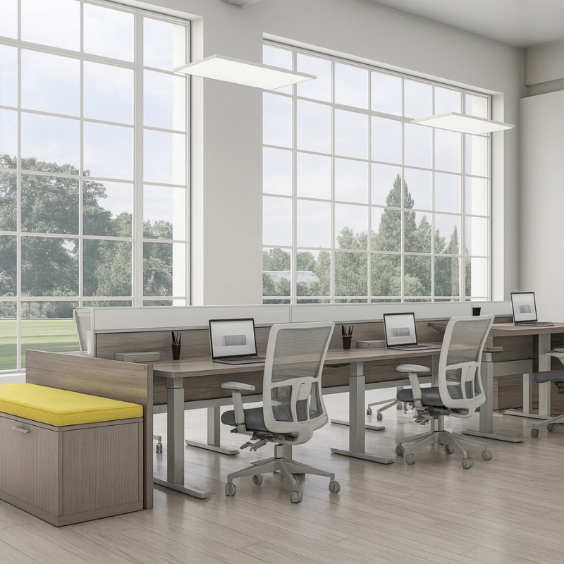 Evolve Power Beam Workstations with Wall Panels - EPB505