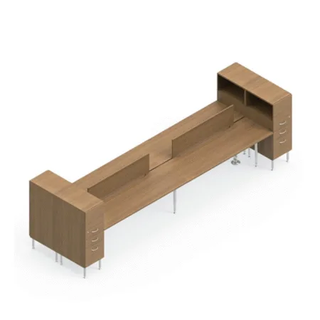 Global Sidebar 4-Person SideBar, Modular Benching with Partial Privacy and Side Storage Tower, Modern Shared Workstations Office Supplies