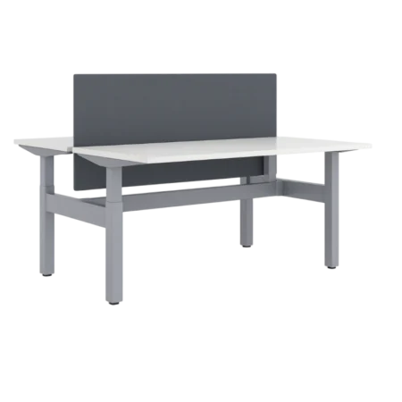 KINEX Adjustable Height Benching, 2-Person Workspace, Pair of Facing Desks (Double Run)