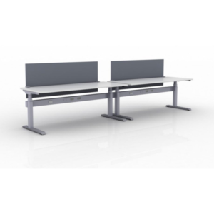KINEX Adjustable Height Benching, 2-Person Workspace, Pair of Work Desks (Single Run)