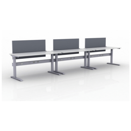 KINEX Adjustable Height Benching, 3-Person Workstation (Single Run)