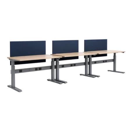 KINEX Adjustable Height Benching, 3-Person Workstation (Single Run)