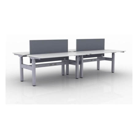 KINEX Adjustable Height Benching, 4-Person Workstation (Double Run)