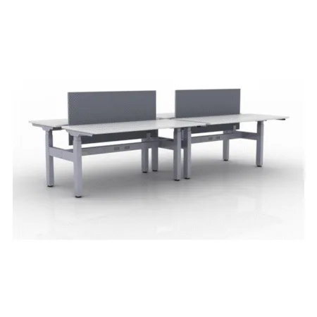 KINEX Adjustable Height Benching, 4-Person Workstation (Double Run)